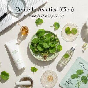Centella asiatica, commonly known as gotu kola or Indian pennywort, is a plant used in traditional medicine for its healing properties, particularly for skin repair and wound healing