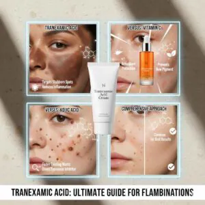 Tranexamic Acid with other popular brighteners like Kojic Acid and Vitamin C